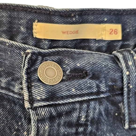 Levi's Womens Wedgie Speckle High  Rise Jeans Button Fly Blue Size 26 - Picture 4 of 9